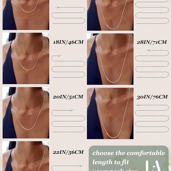 2Pcs Stainless Steel Chain Necklace for Women - 1mm Thin & Strong Silver Chain N - Picture 5 of 9